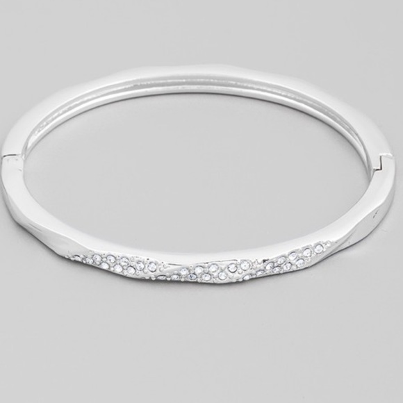 Fabulous Parisian Faux Diamonds Love Bracelet bangle stainless steel - Picture 3 of 4